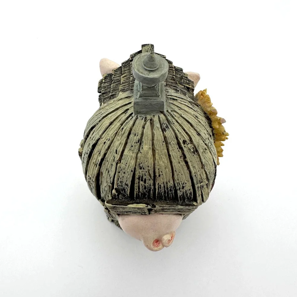 Herrero Sunny Side Up Pig Figurine Hand Painted Limited Edition Farmhouse Decor